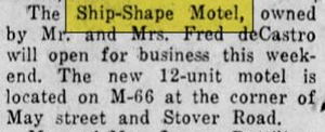 Ship Shape Motel - May 1953 Opening Article